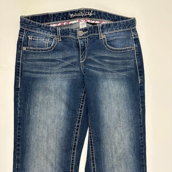 Maurices Original Bootcut Women's size 7 Dark Wash Blue Denim Jeans - Picture 2 of 4